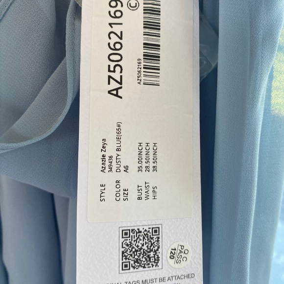 Azazie Blue Sleeveless Sweetheart Maxi Gown - Picture 7 of 8